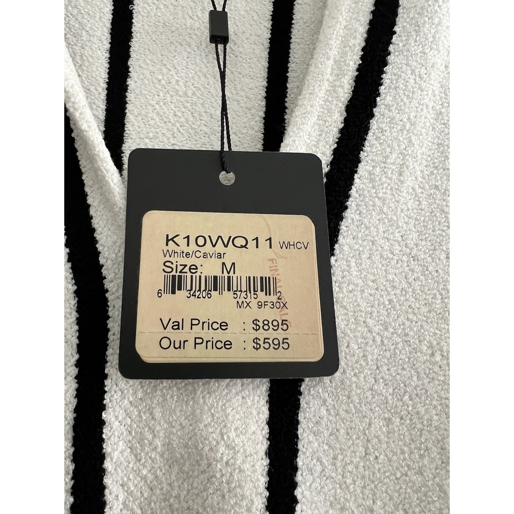 NWT St. John Knits Bright White/Black Striped Summer Style Tunic Dress Size M - Picture 5 of 11